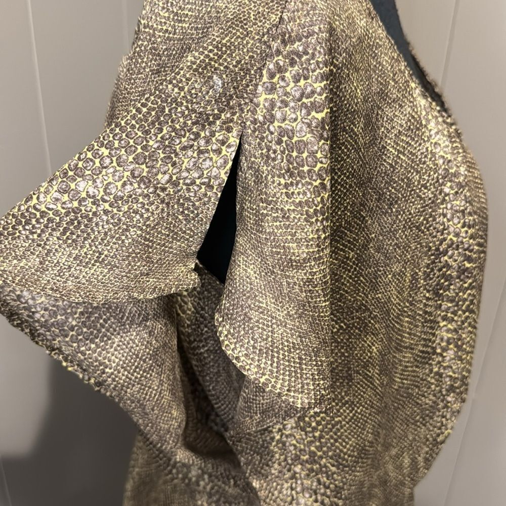 Bar III Dress Women Brown Shades Snake Skin Print Elastic Waist Mini Fit Flare - Picture 6 of 9
